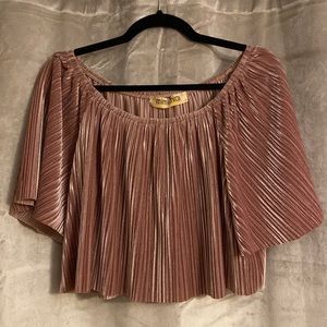 PINK VELVET CROP TOP